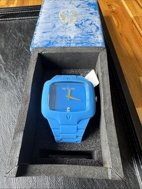 Nixon Blue Rubber Player New With Tags NWT 40mm analog modern watch